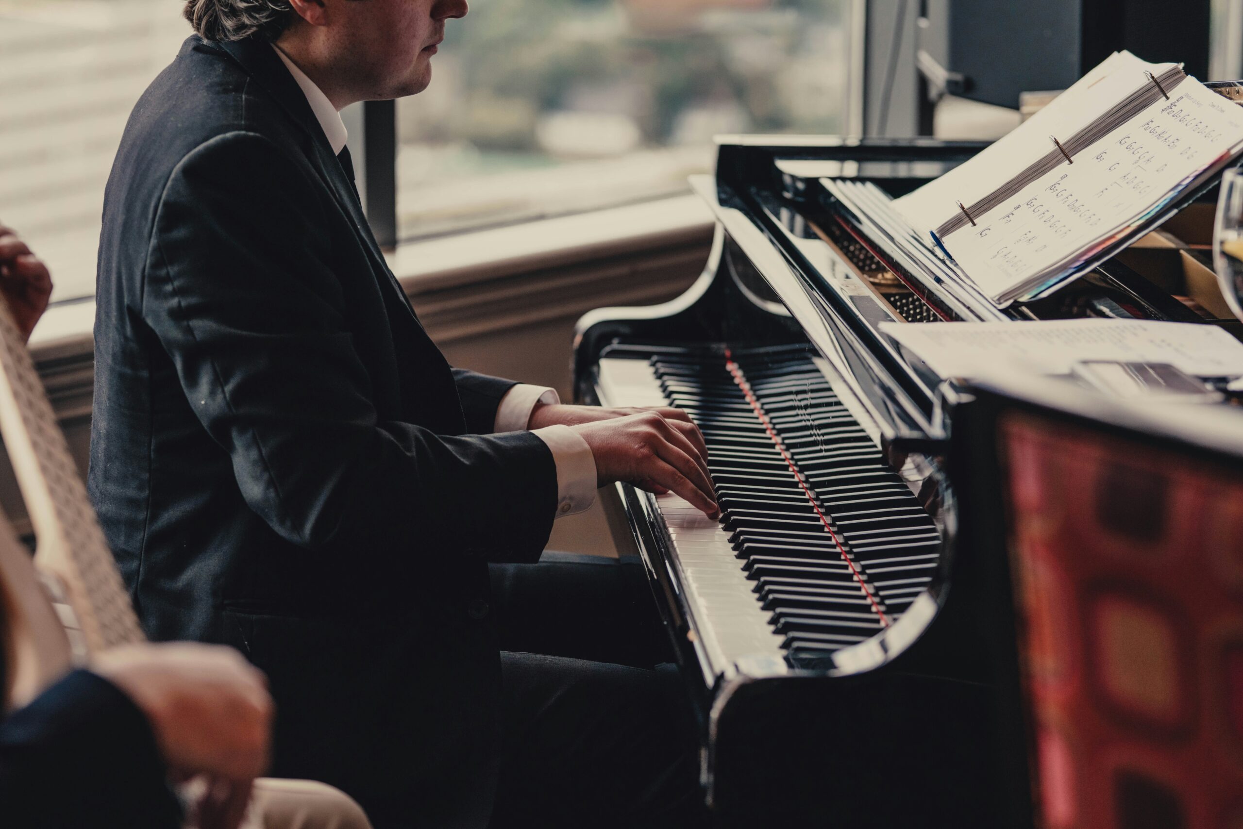 Musician playing piano